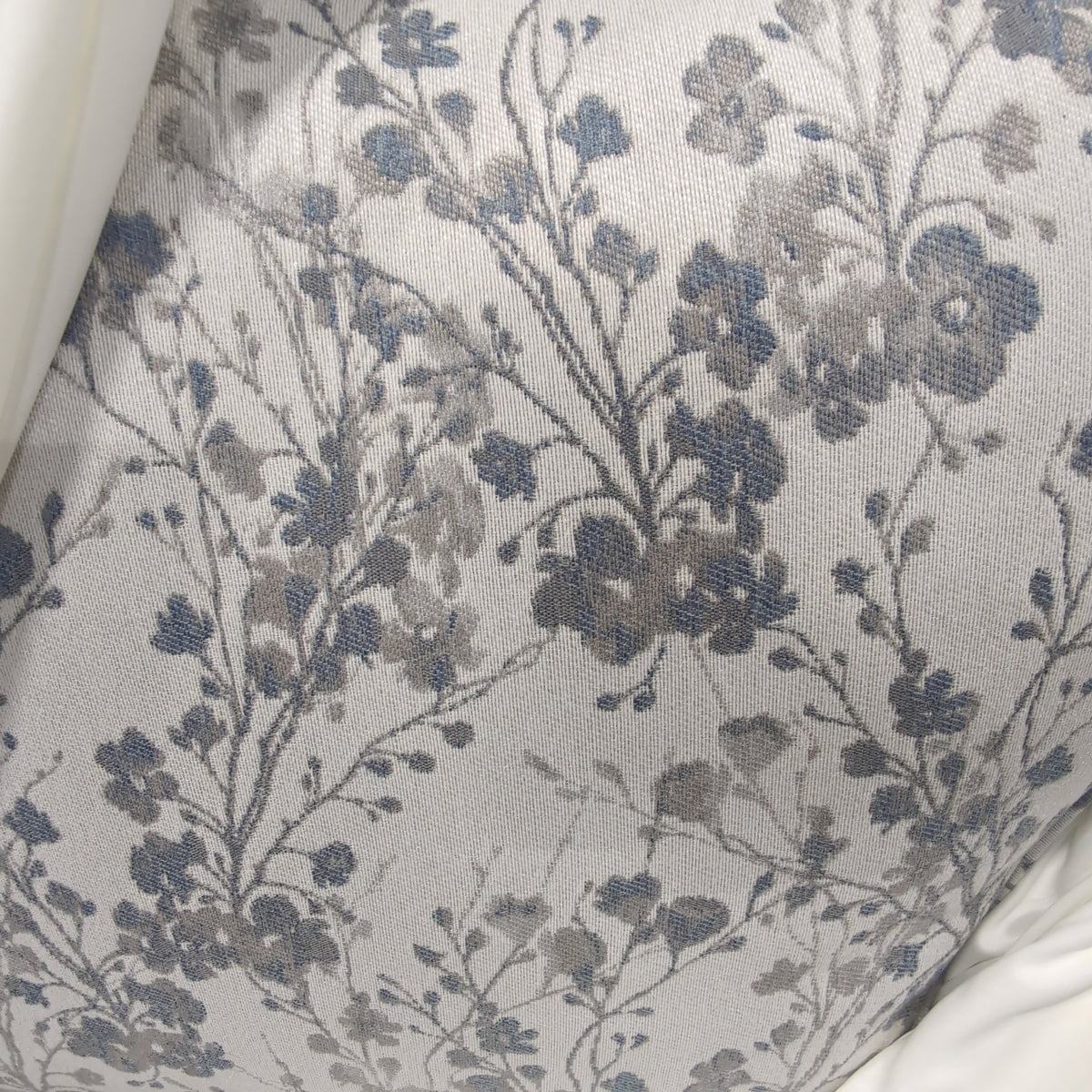 Traditional Rolled Arm Grey Floral Couch