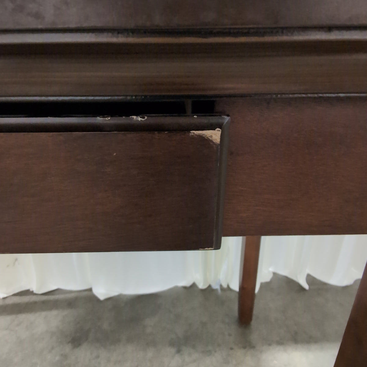 Dark Brown Wood Single-Drawer Desk