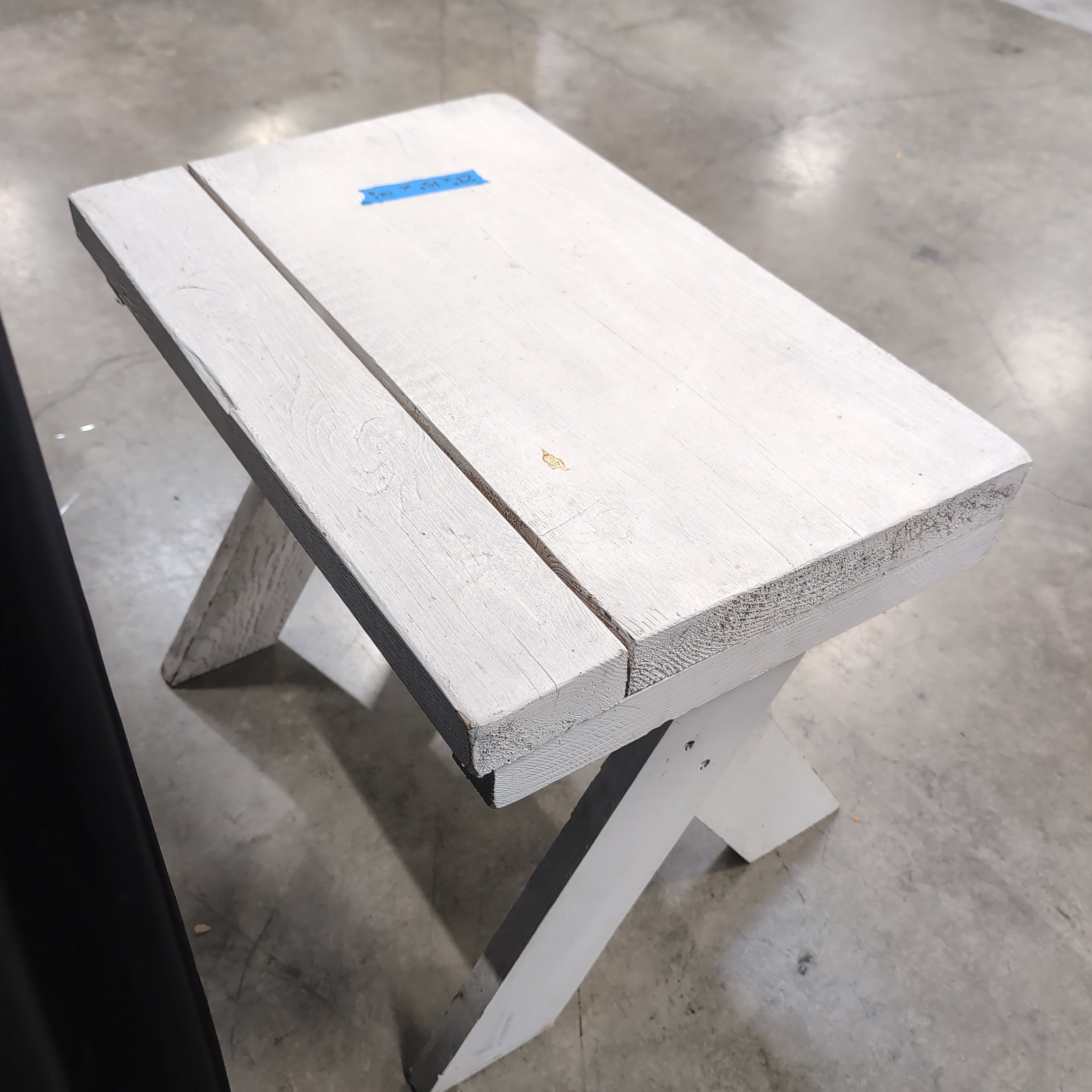 Light Wood Outdoor End Table with X-Base