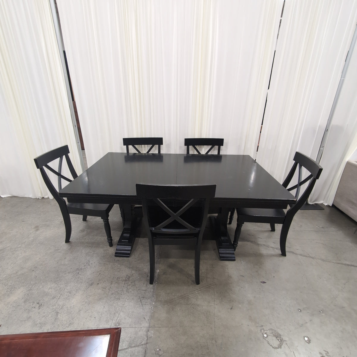 Black Wood X-Back Dining Chair