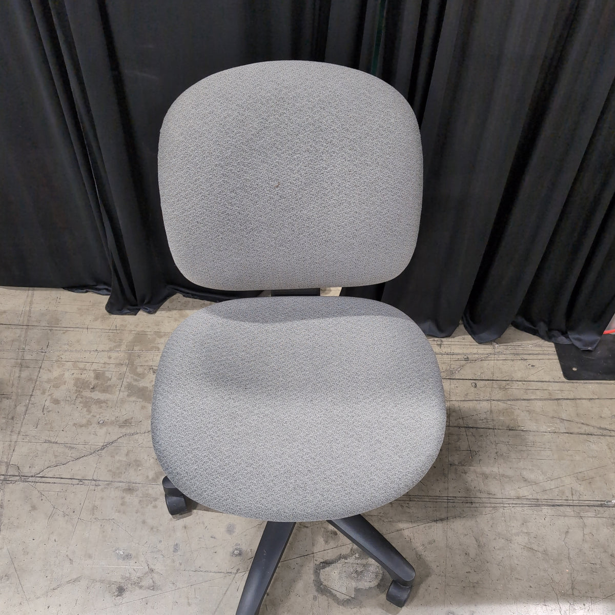 Grey Upholstered Swivel Office Chair