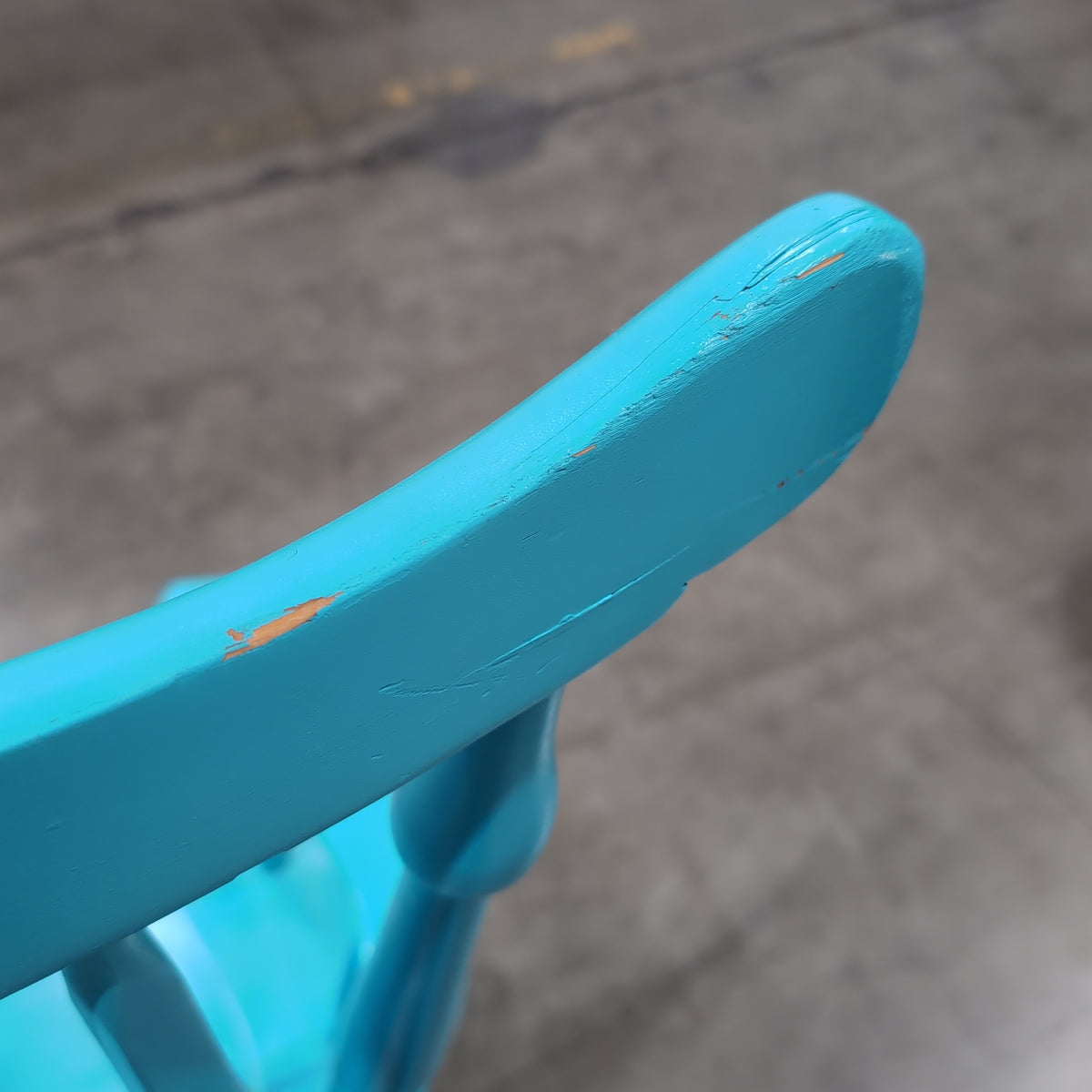Bright Teal Spindle Back Rocking Chair in Wood