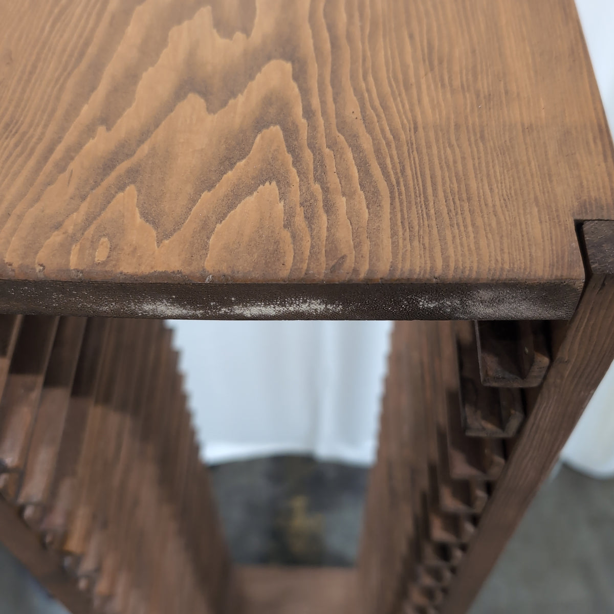 Tall Brown Wood CD Rack