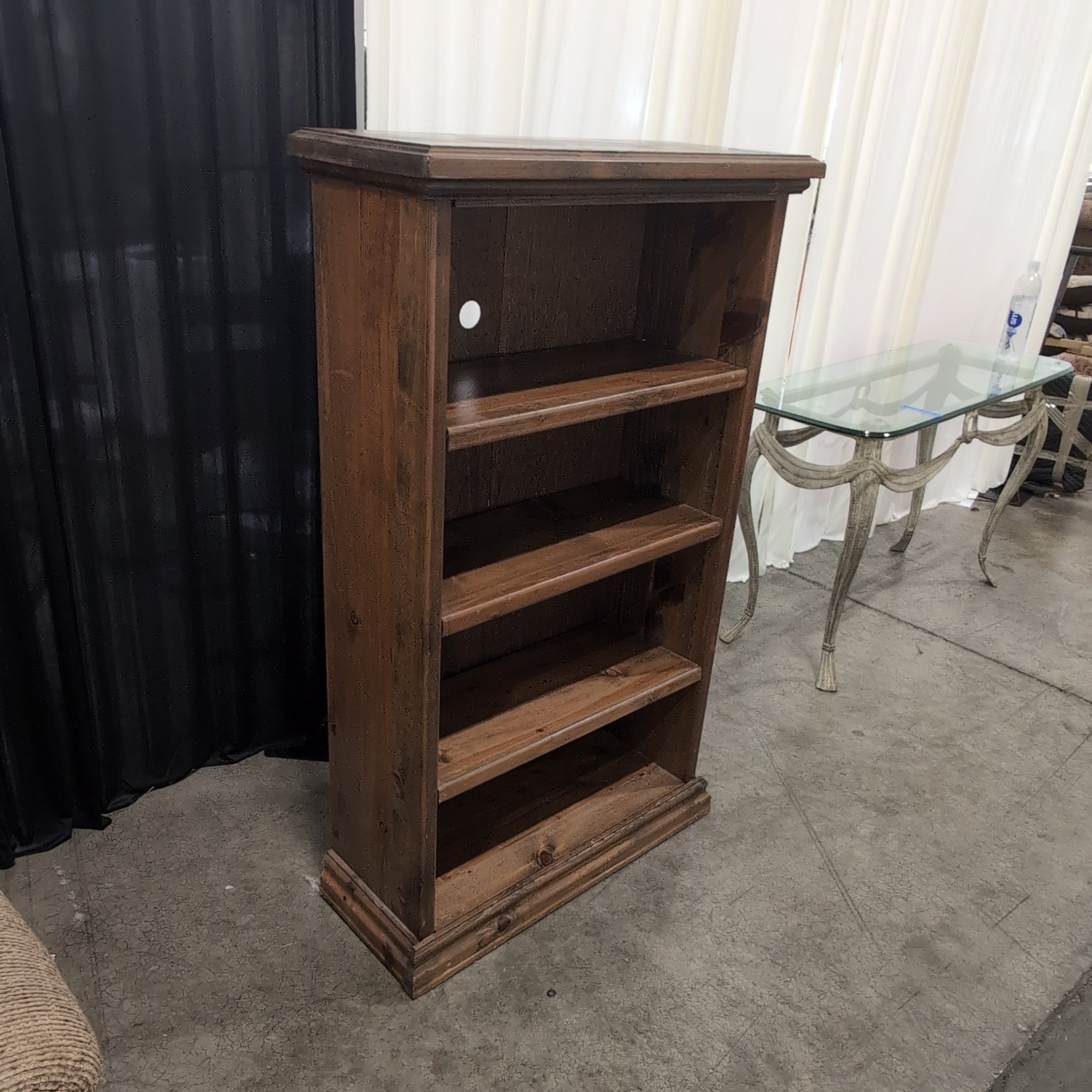 Traditional Dark Wood Bookcase with Cable Management