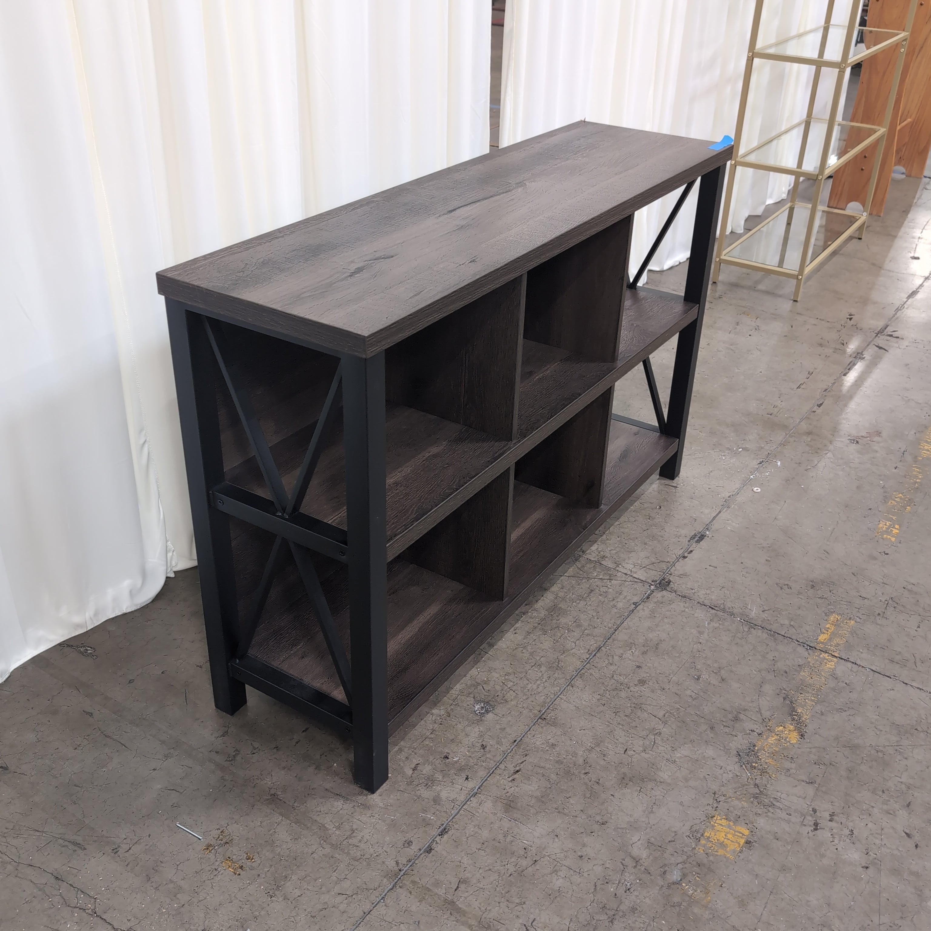 Industrial Dark Espresso Wood TV Stand