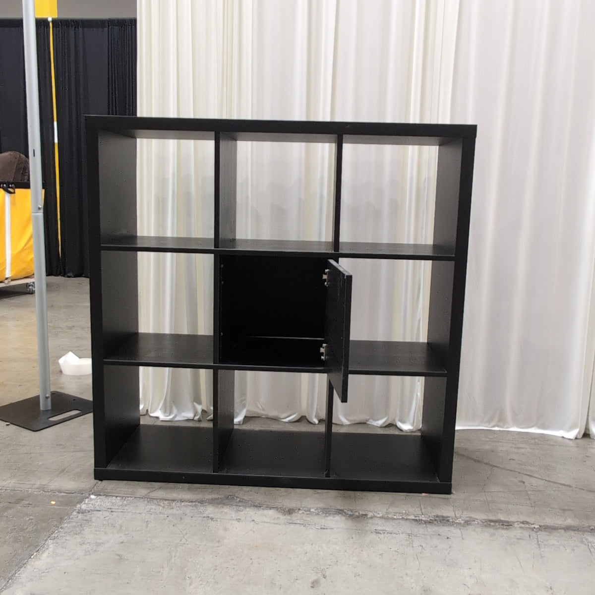 Dark Grey Twelve-Cube Bookcase in Wood-Look Laminate