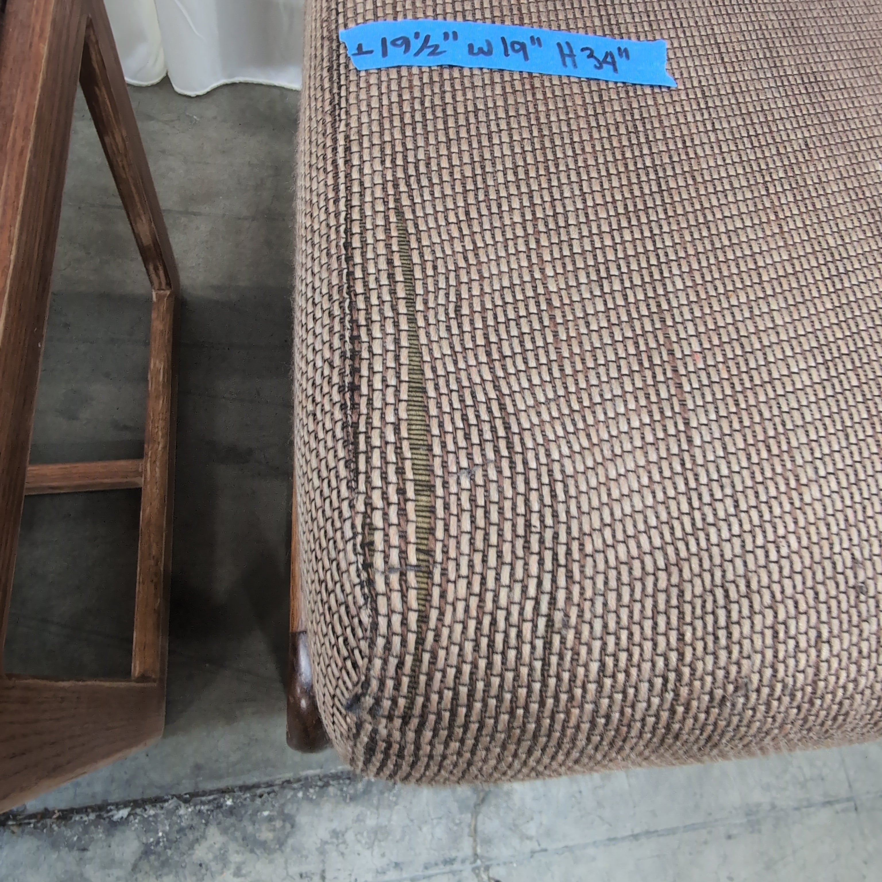 Set of Four Brown Upholstered Wood Frame Dining Chairs