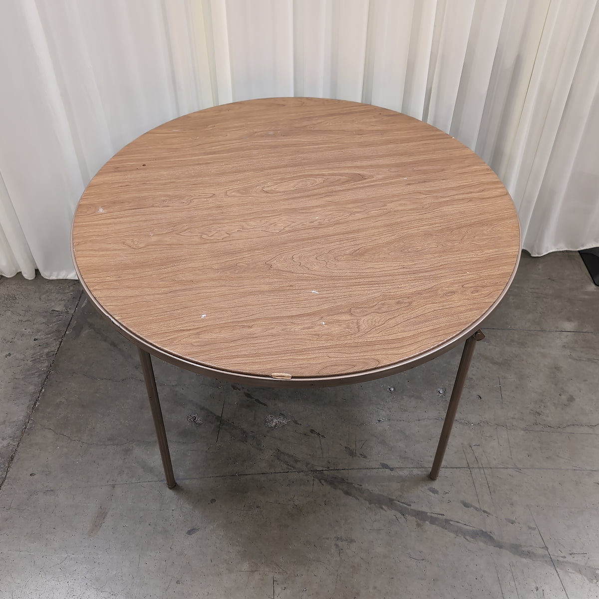 Light Brown Laminate Round Folding Table