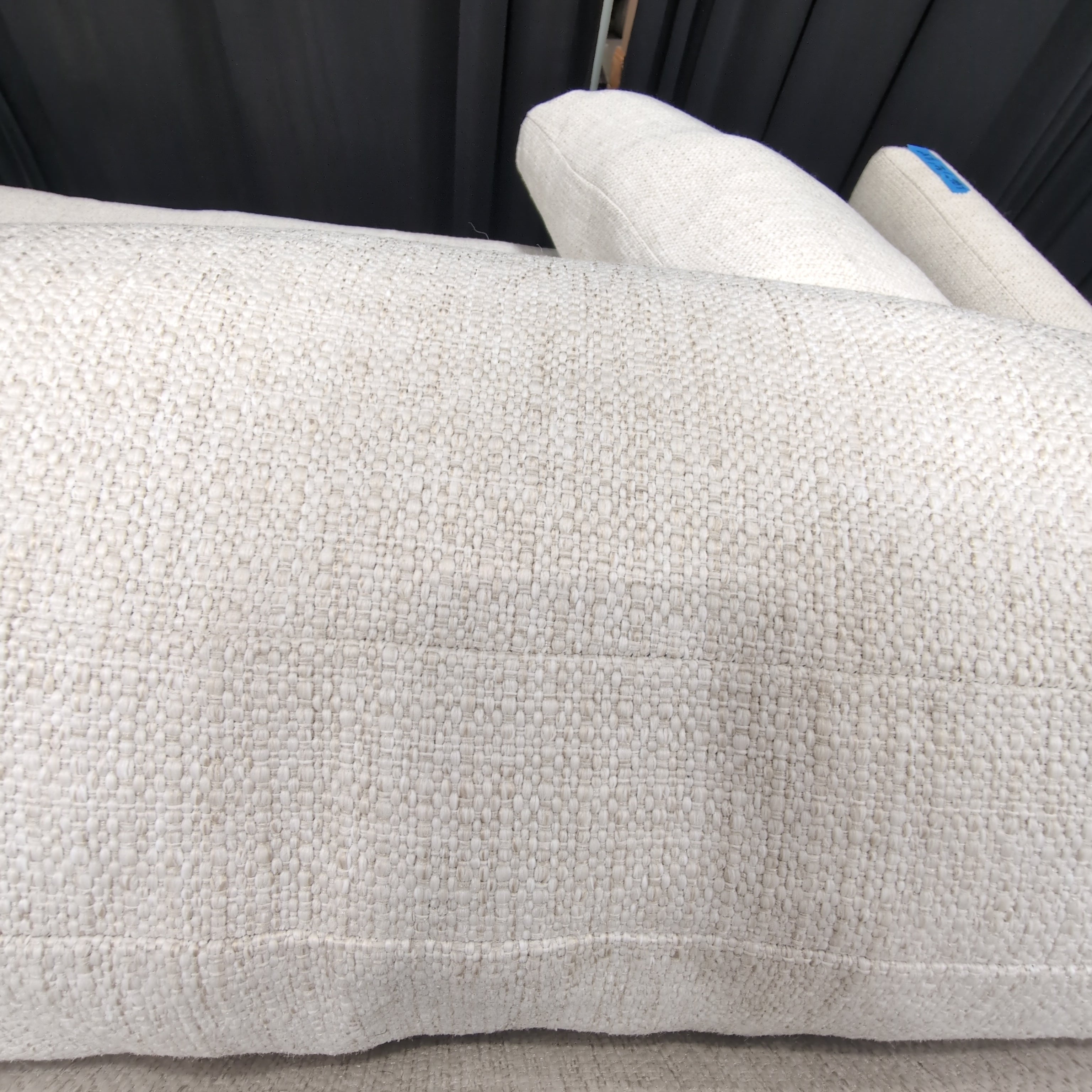 Contemporary Light Beige Track Arm Couch in Fabric