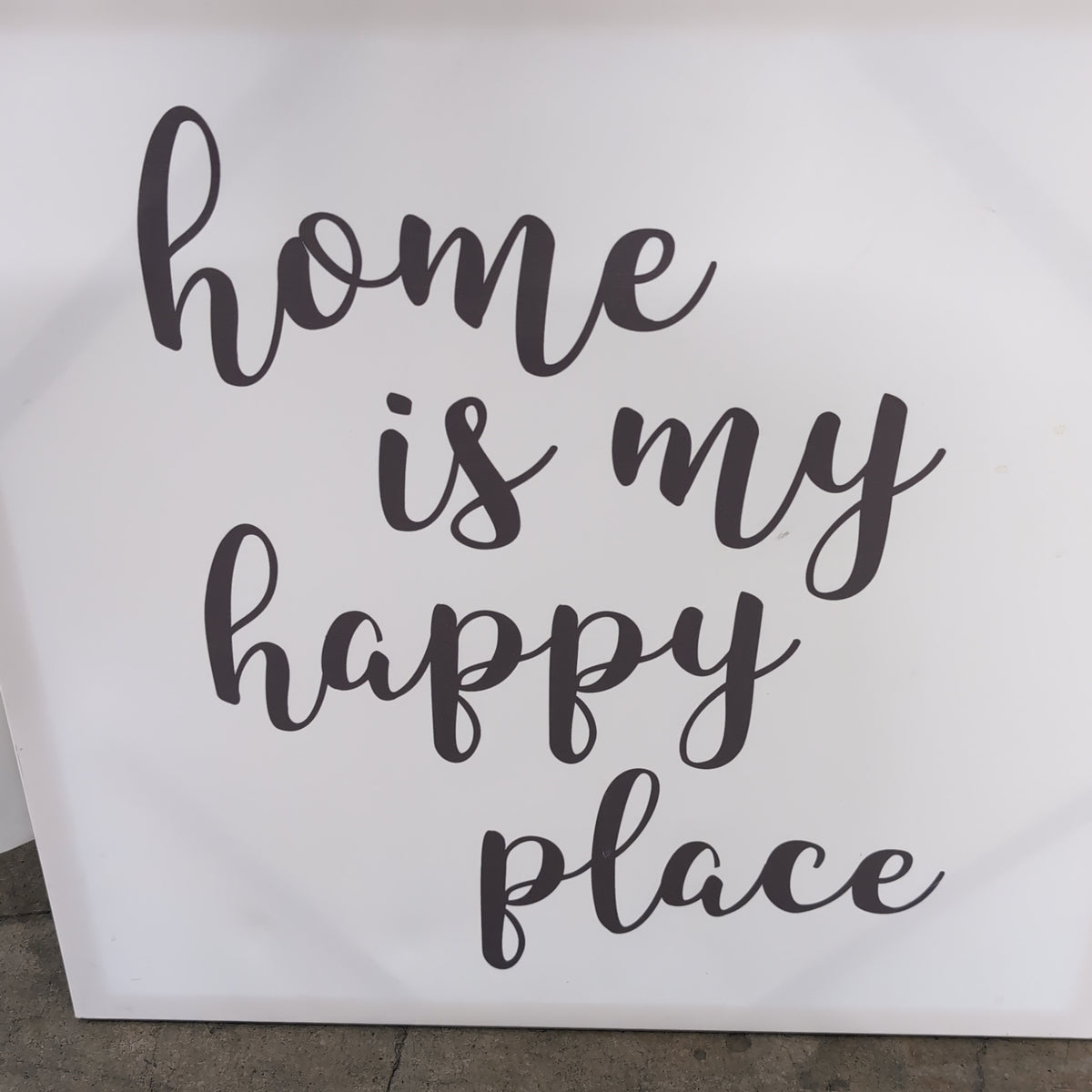 White Rectangular Wall Art with Script Text