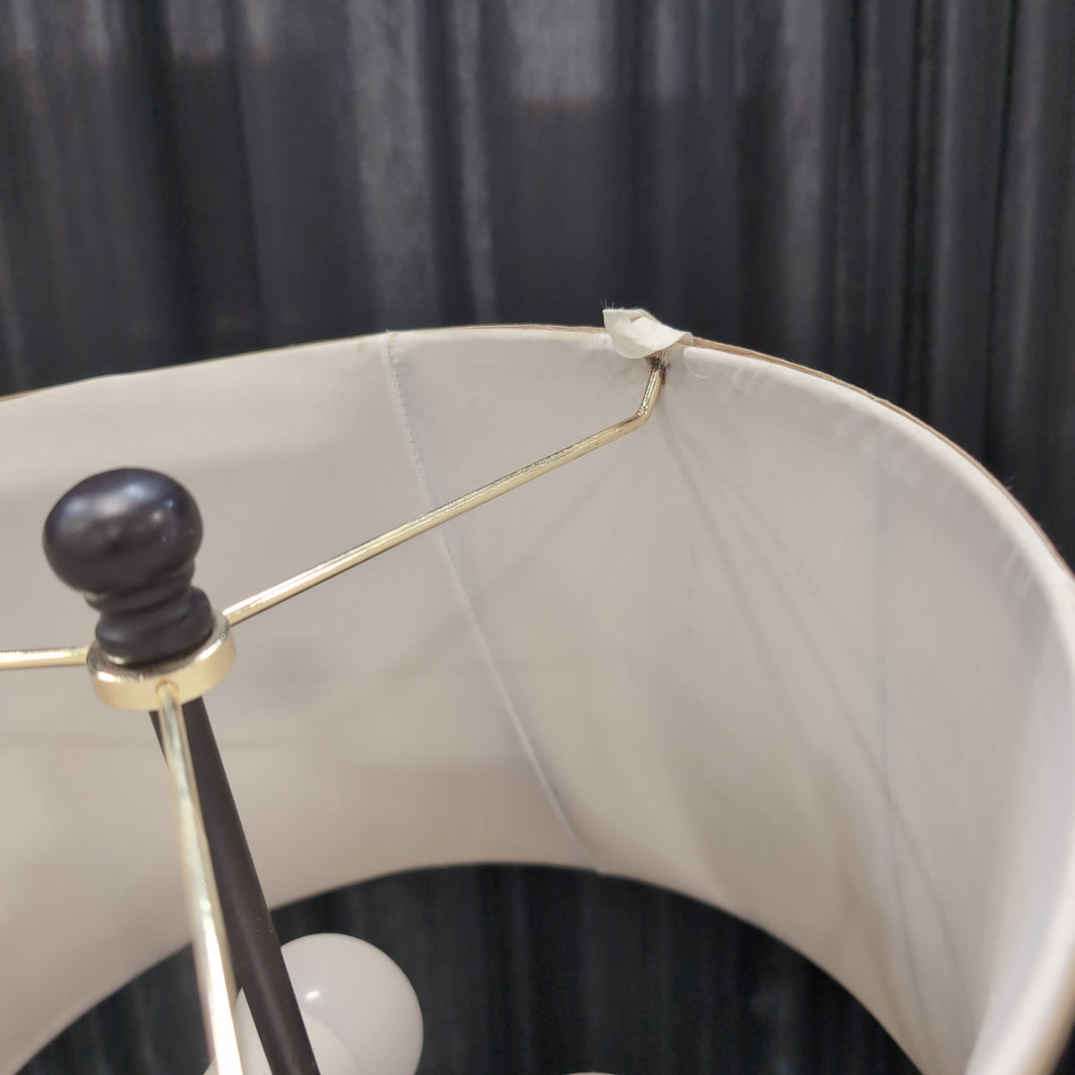 Traditional Dark Bronze Table Lamp with Cream Shade