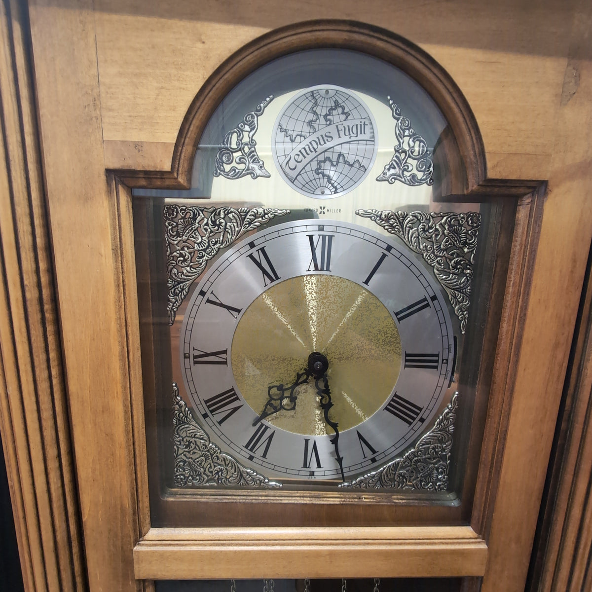 Howard Miller Classic Fluted Column Grandfather Clock in Light Wood