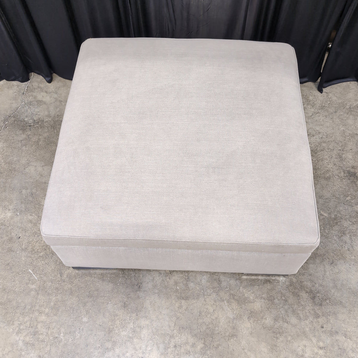 Light Grey Upholstered Square Ottoman