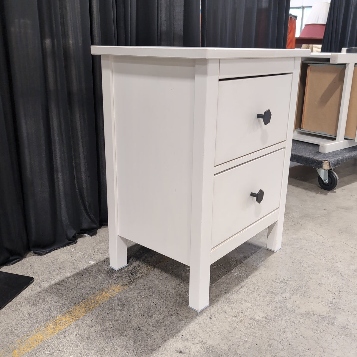 Contemporary White Two-Drawer Nightstand