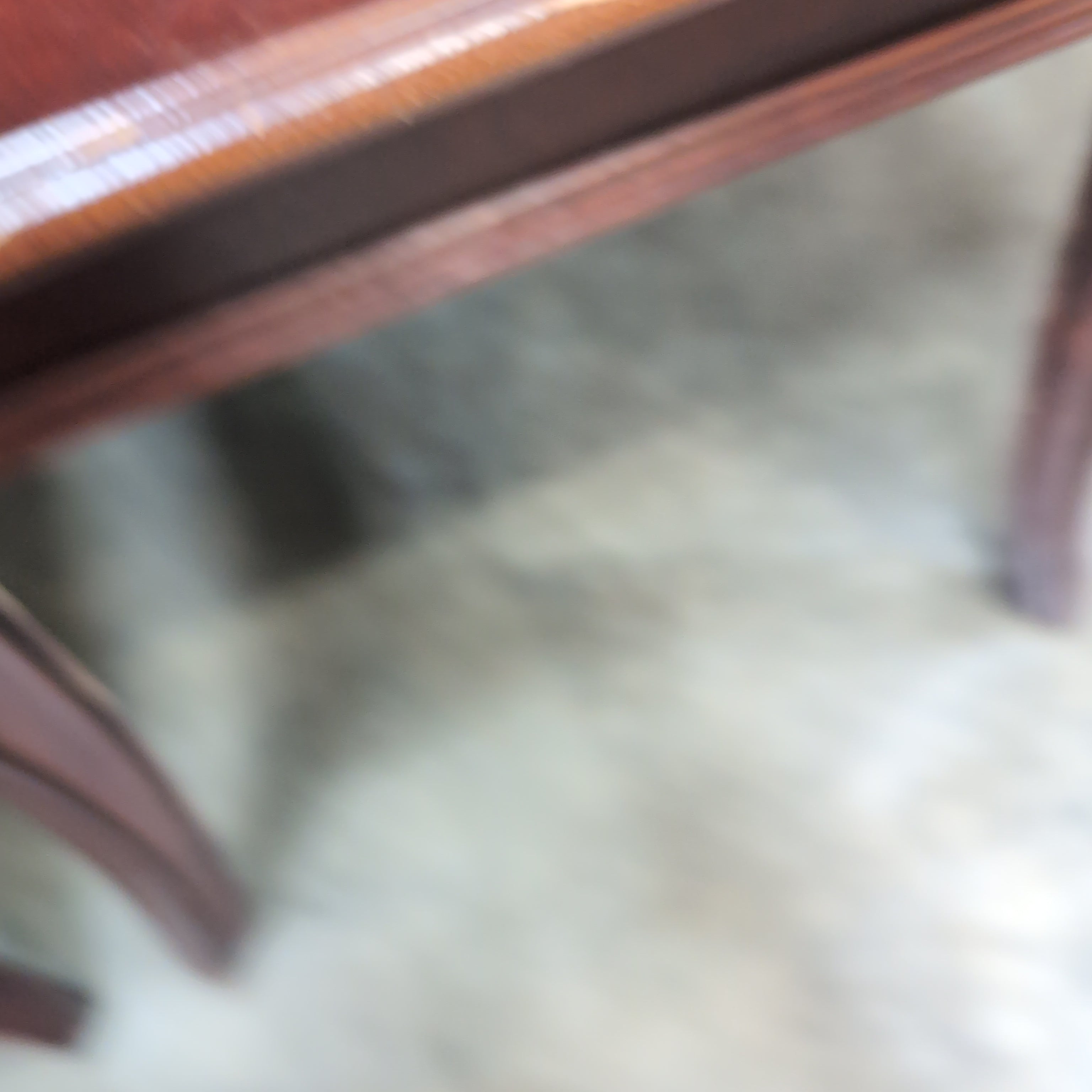 Pair of Dark Cherry Wood End Table with Curved Legs