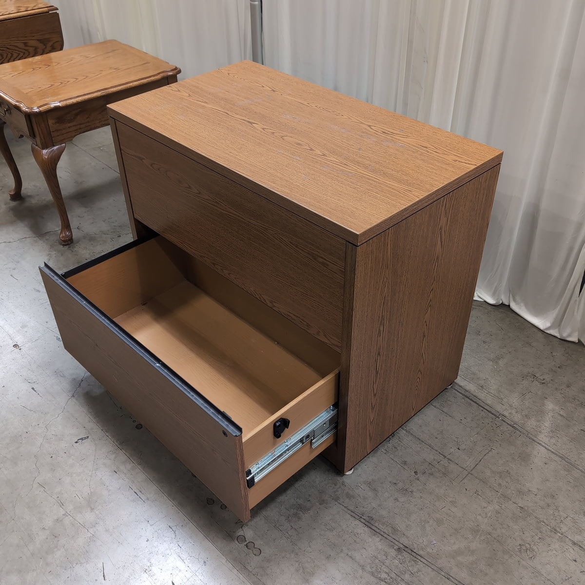 Medium Brown Two-Drawer Lateral File Cabinet
