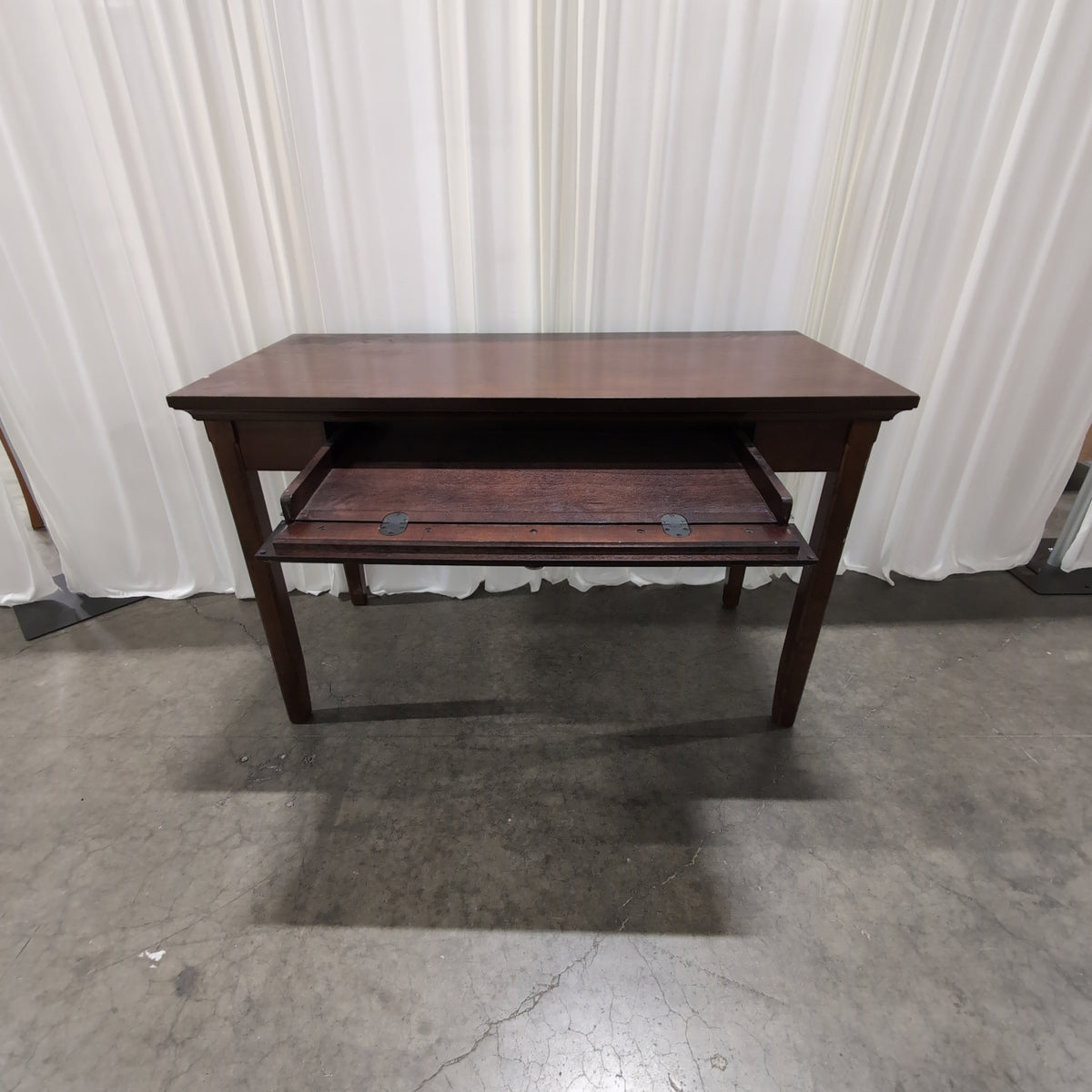 Dark Brown Wood Single-Drawer Desk
