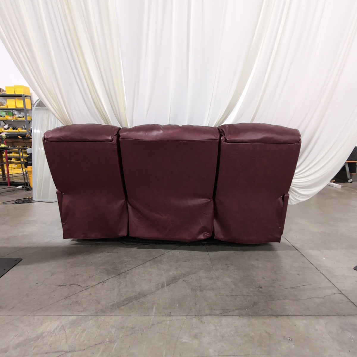Deep Red Leather Recliner with Padded Headrest
