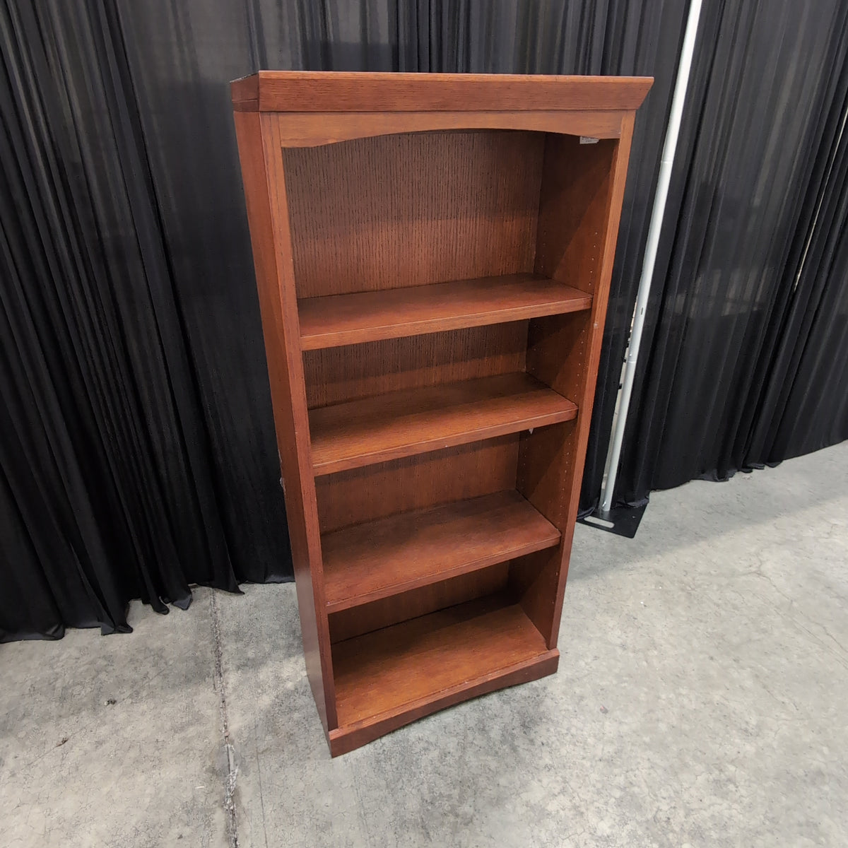 Warm Brown Wood Four-Shelf Bookcase
