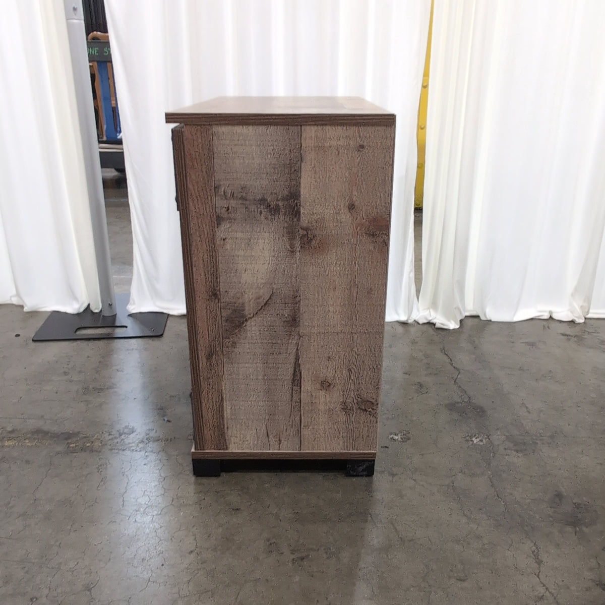 Braxton Studios Rustic Wood Look Two-Door TV Stand with Metal Accents