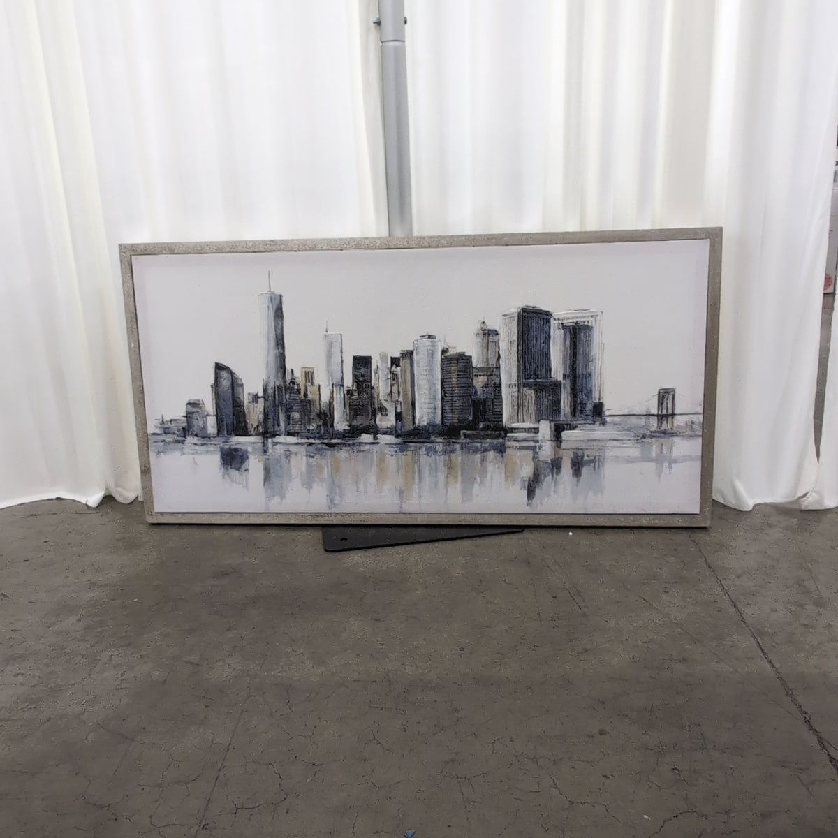 Contemporary Grey and Blue Skyline Wall Art
