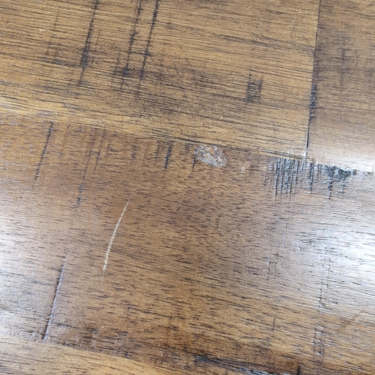 Rustic Brown Wood End Table with Black Metal Frame