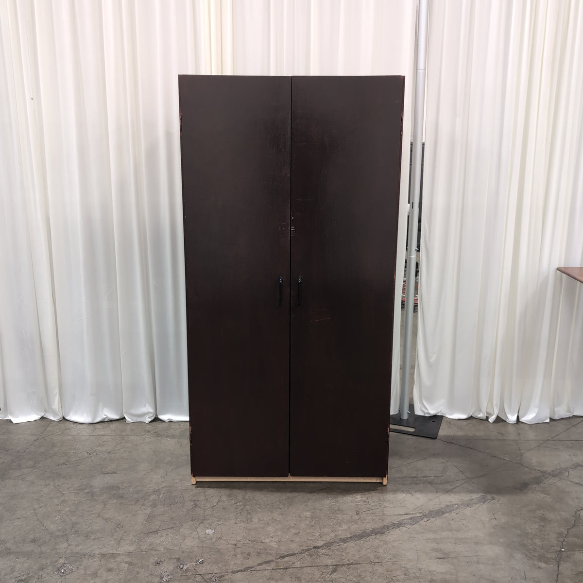 Dark Brown Wood Two-Door Storage Cabinet