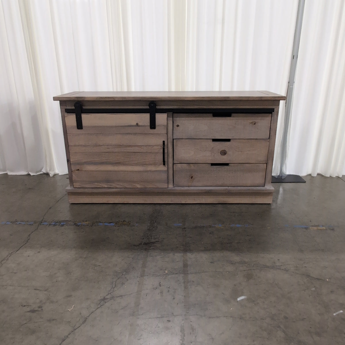 Light Wood Farmhouse Style Dresser with Barn Door