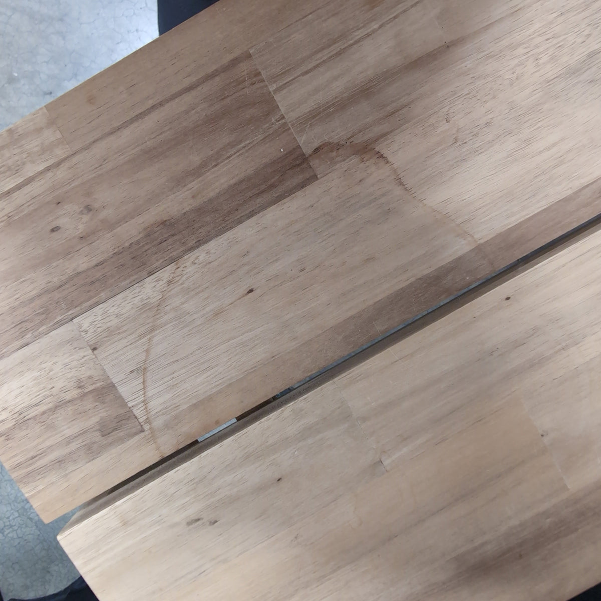 Light Wood Plank Top Bench