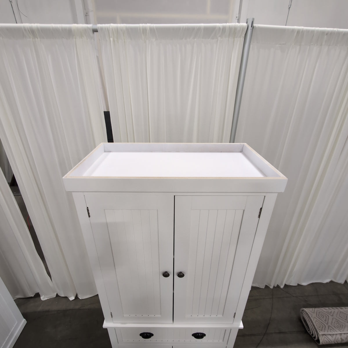 Homcom White Beadboard Pantry Cabinet with Drawers