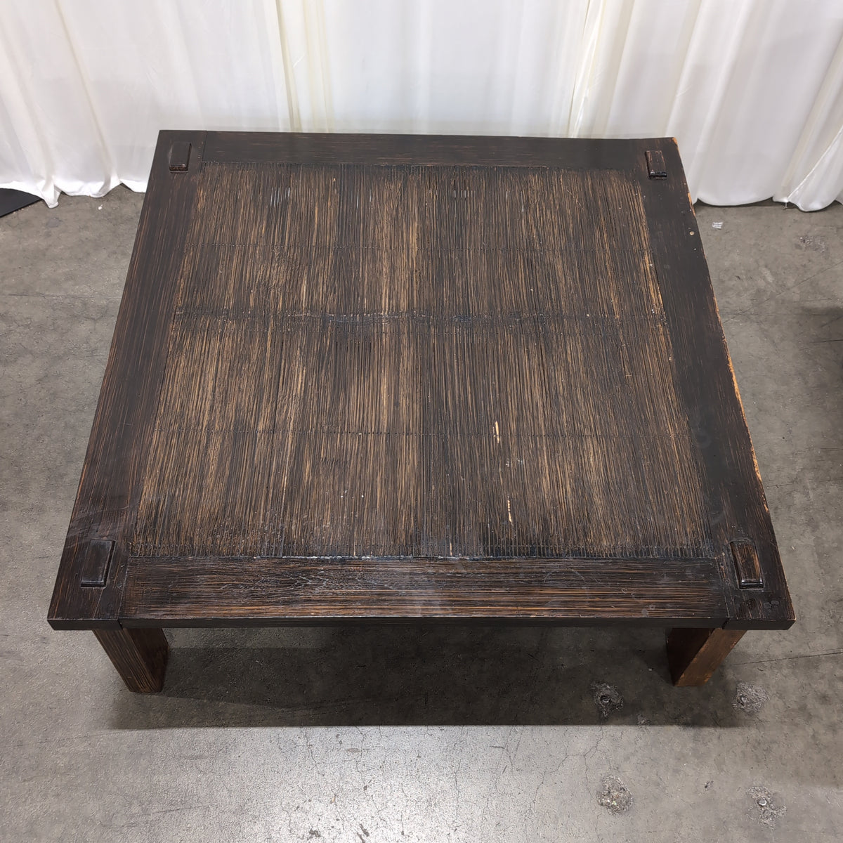 Dark Stained Hardwood Plank Dining Table