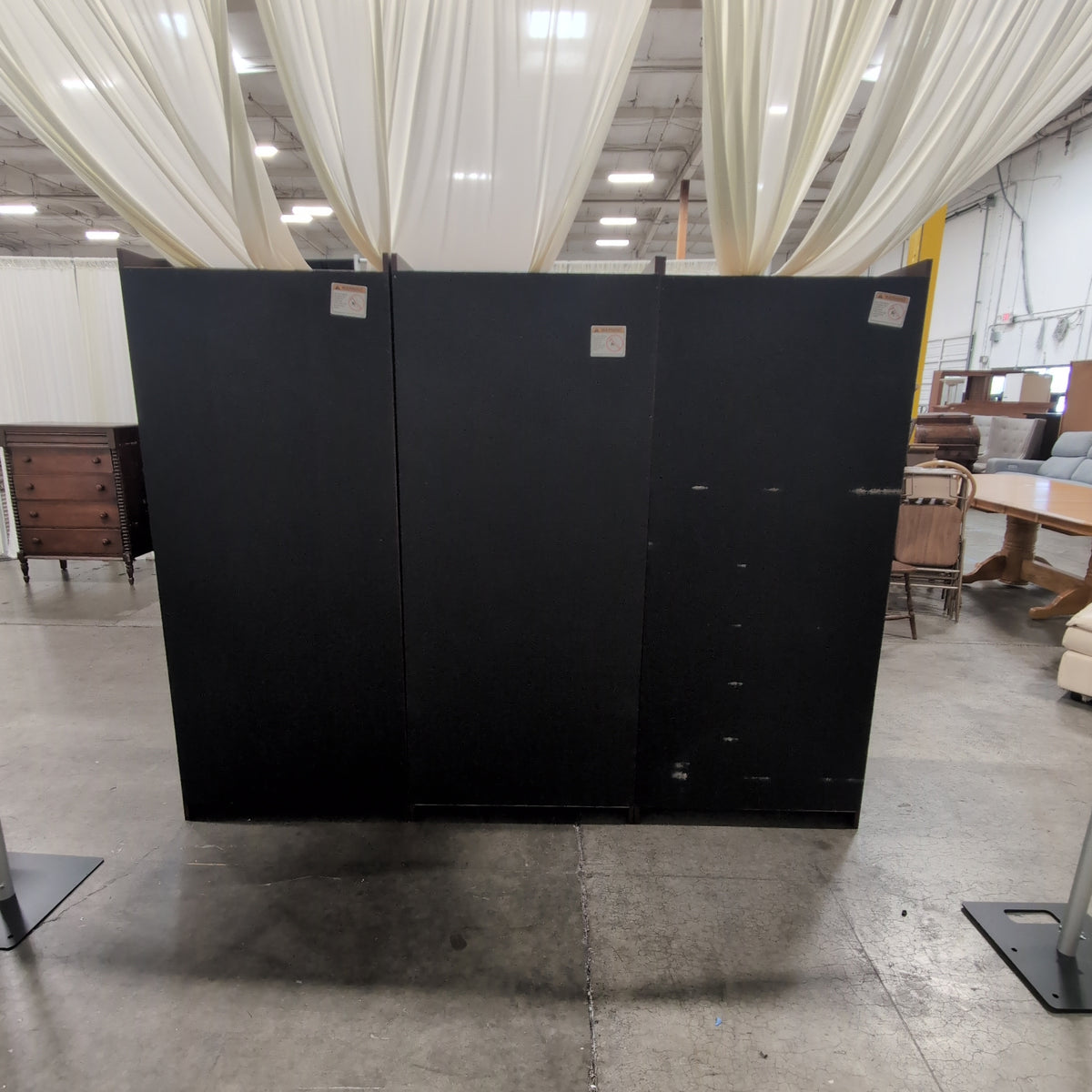 Sauder Dark Brown Three-Section Bookcase with Cabinet Doors