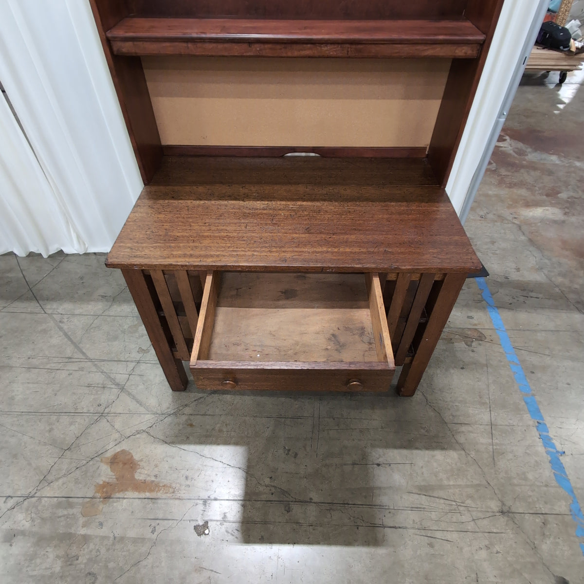 Mission Style Wood Desk with Hutch