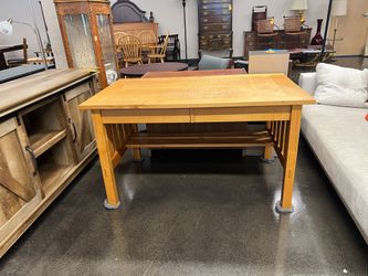 Light Oak Desk with Two Drawers