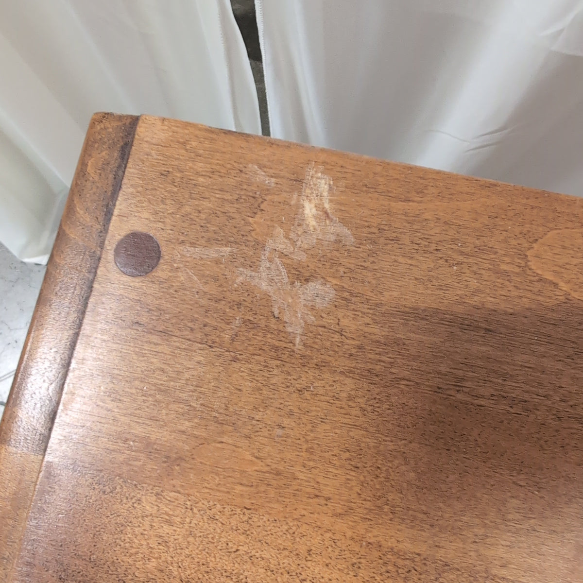 Colonial Style Wood Nightstand with Two Drawers
