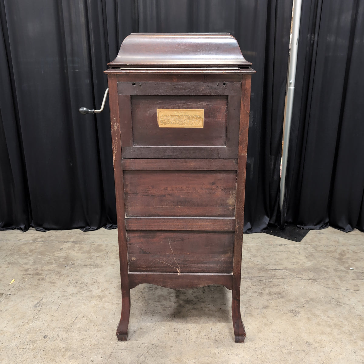Dark Brown Wood Vintage Storage Cabinet with Double Doors