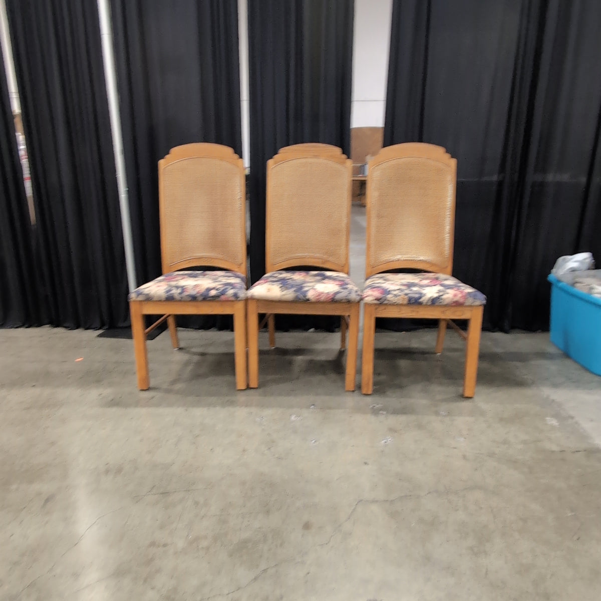 Carved Wood Cane Back Dining Chair
