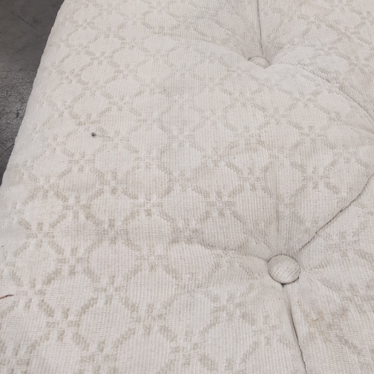 Cream Tufted Floor Cushions with Diamond Quilt Pattern