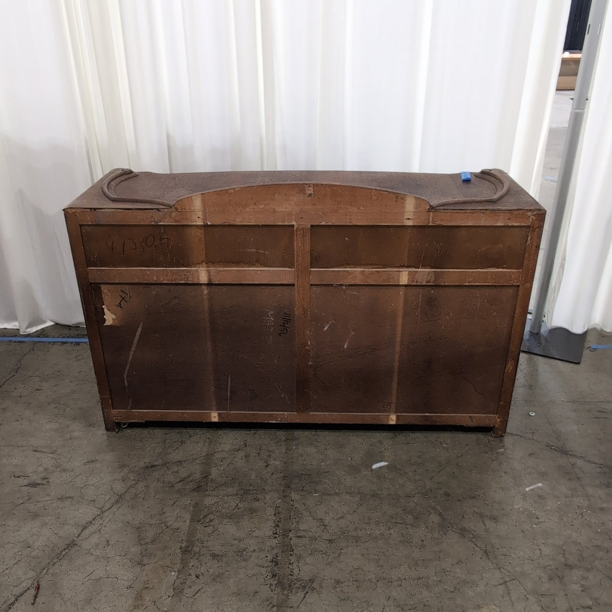Traditional Brown Wood Three Drawer Dresser with Ornate Pulls