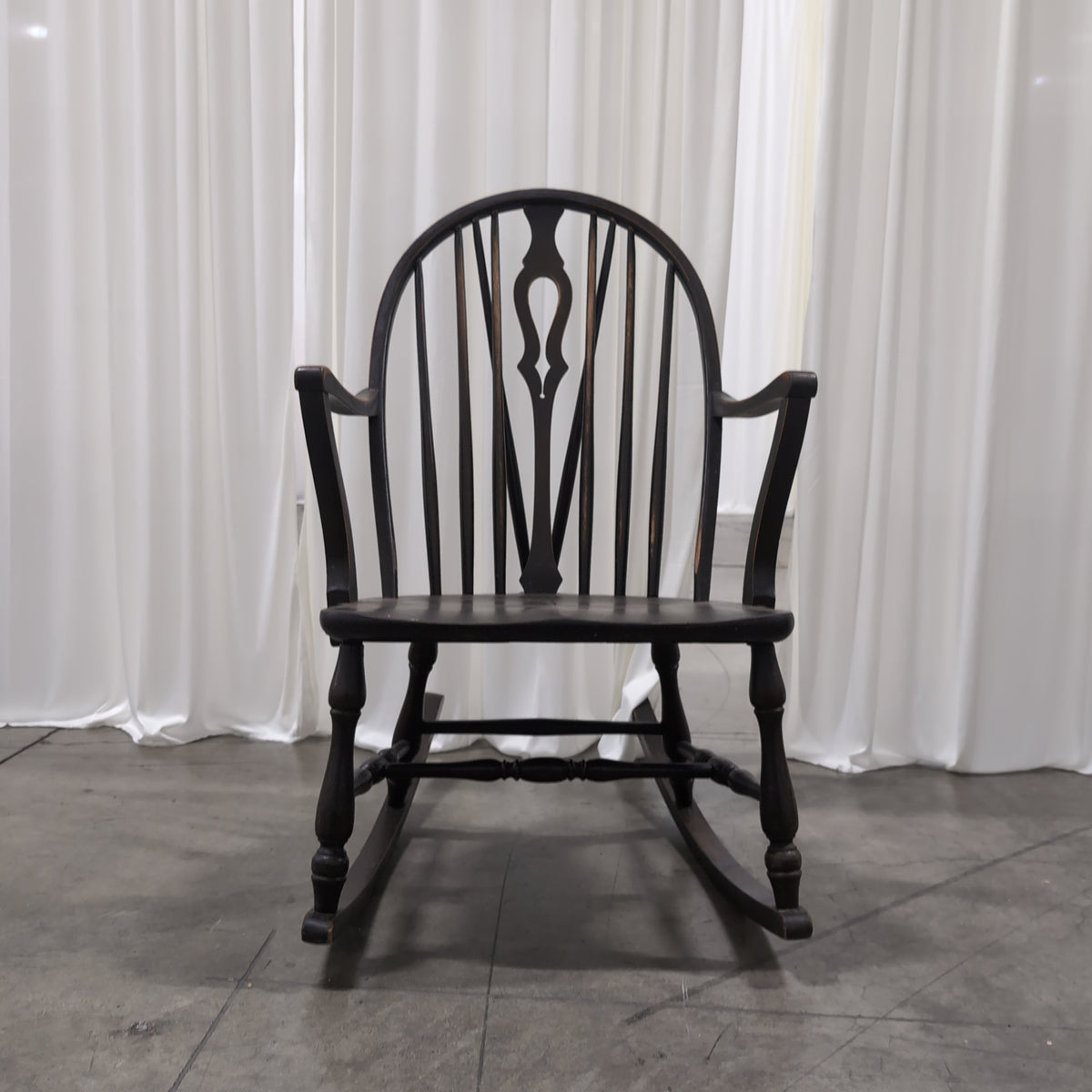 Webster Mfg. Co. Windsor Style Spindle Back Rocking Chair in Dark Wood