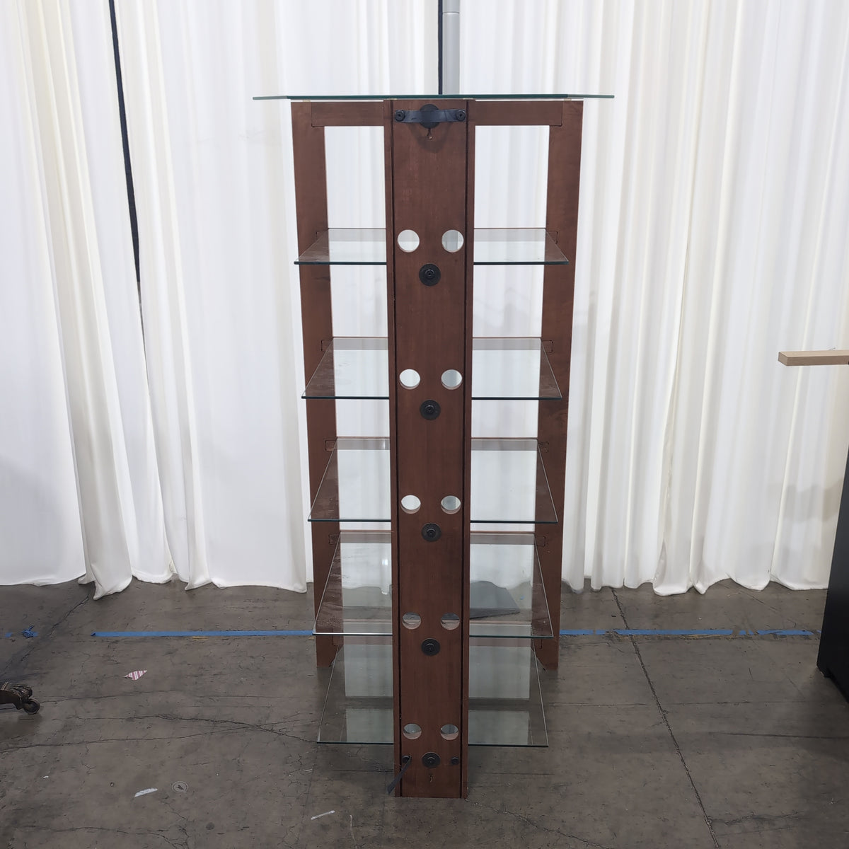 Sanus Systems Brown Wood Six Tier Glass Shelves