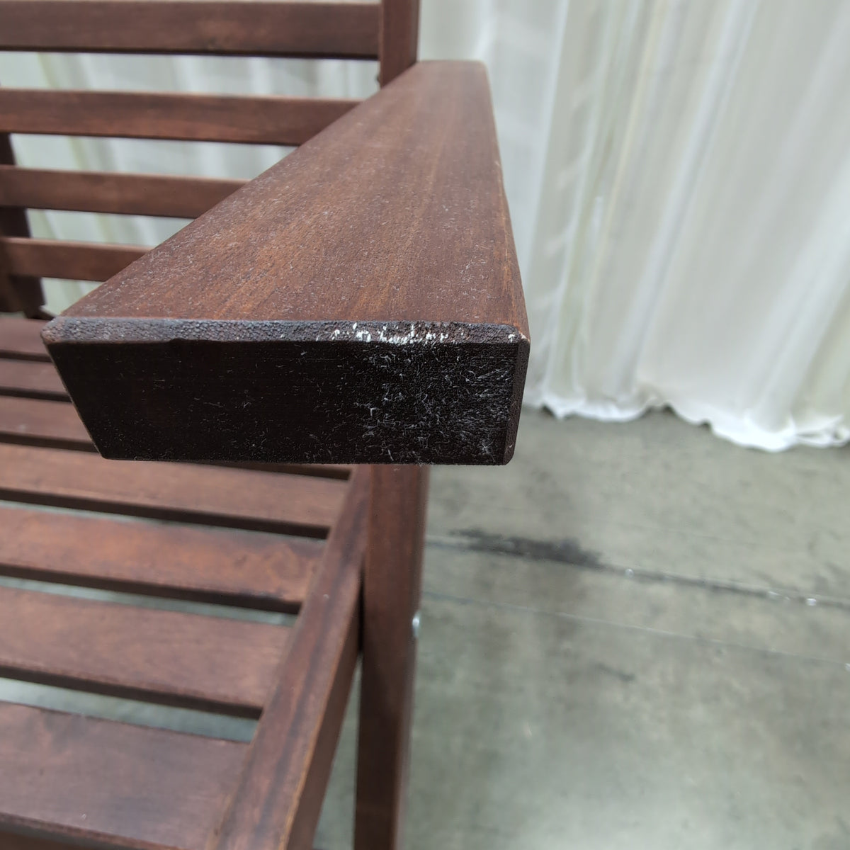 IKEA-Brown Hardwood Slatted Outdoor Lounge Chair