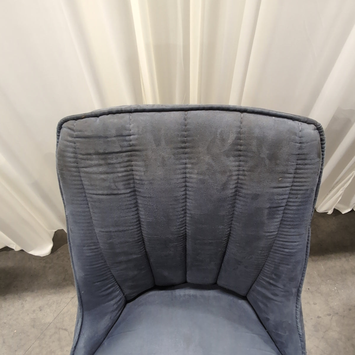 Chromcraft Corp. Charcoal Velvet Swivel Office Chair with Channel Tufting