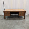 Warm Wood Executive Desk with Multiple Drawers