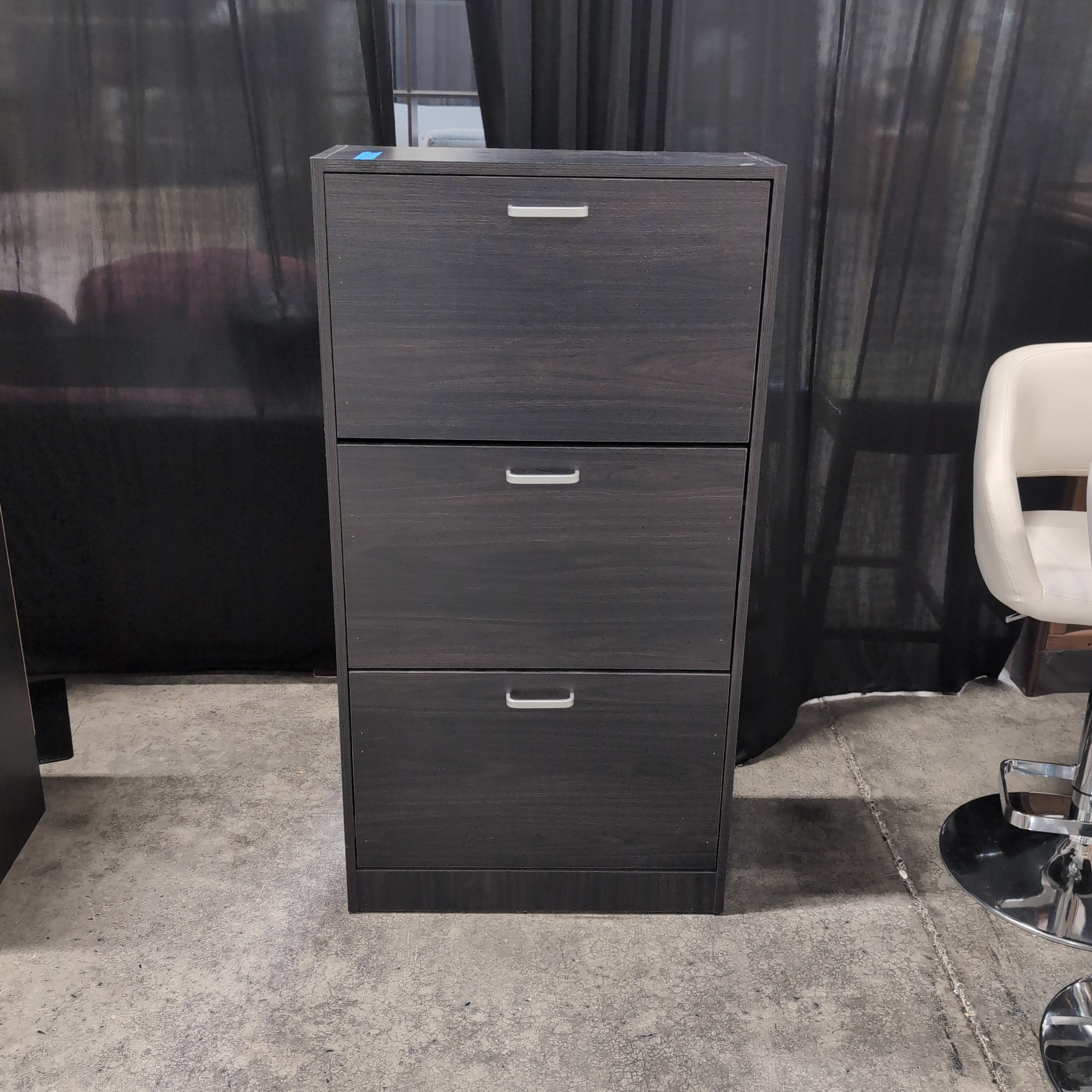 Dark Three Drawer Shoe Rack