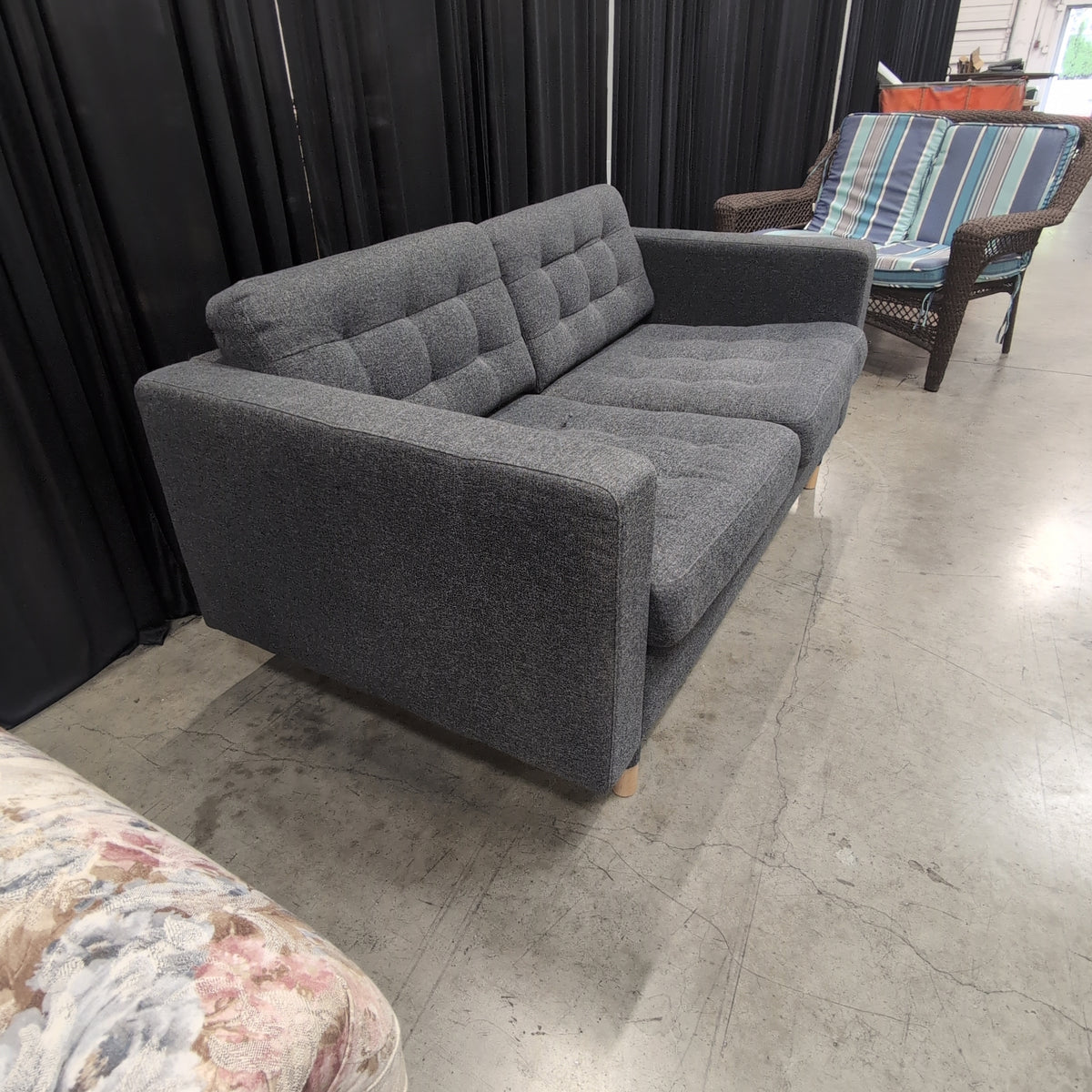 Charcoal Fabric Tufted Loveseat with Tapered Legs