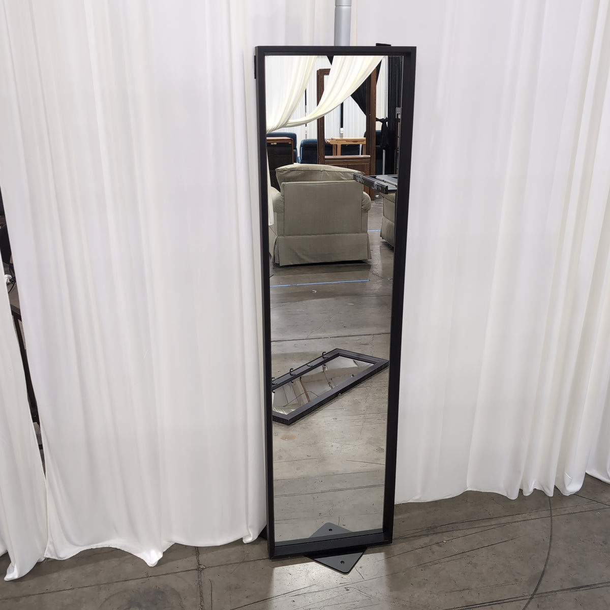 Minimalist Black Full-Length Mirror with Stand
