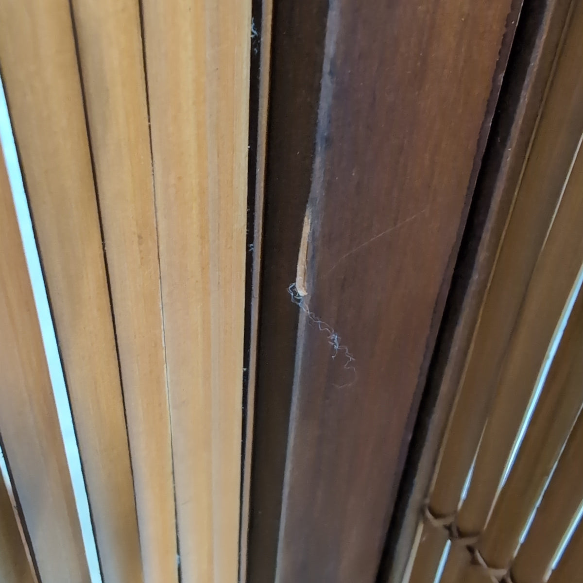Dark Brown Wood Storage Cabinet with Bamboo Panels