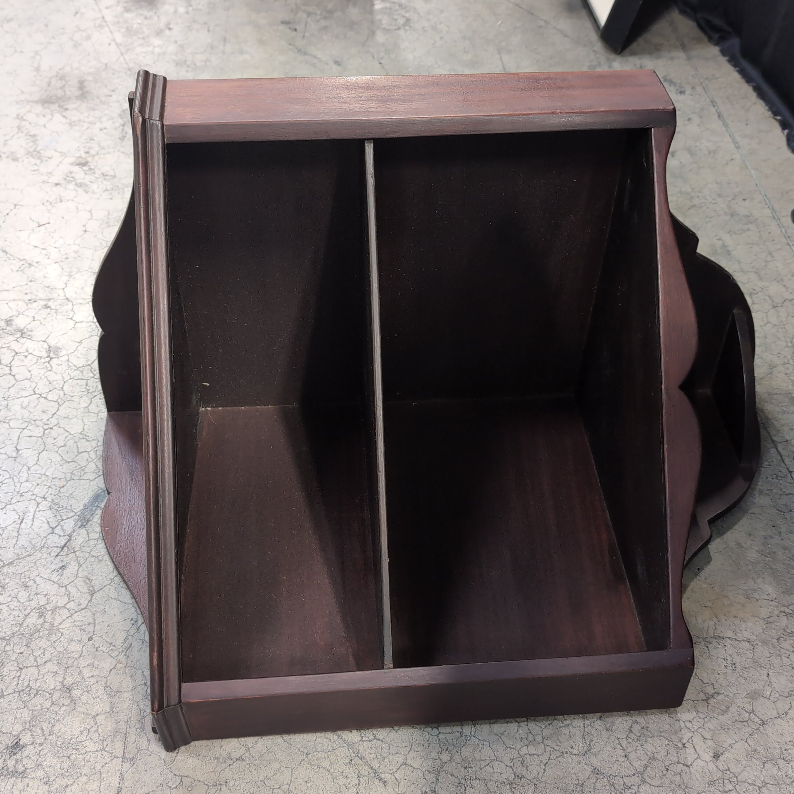 Reddish Brown Wood Corner Bookcase