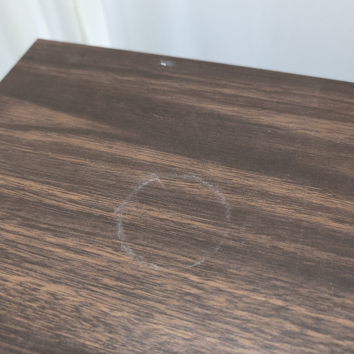 Dark Brown Wood Three-Drawer Nightstand